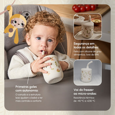 Copo Com Canudo Infantil Tiny Love Boho Chic - Seguro para o uso diário
