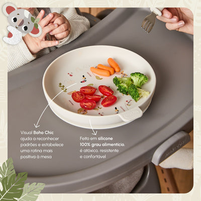 Prato Com Ventosa Infantil Tiny Love Boho Chic - Silicone 100% grau alimentício Prato Com Ventosa Infantil Tiny Love Boho Chic - Silicone 100% grau alimentício